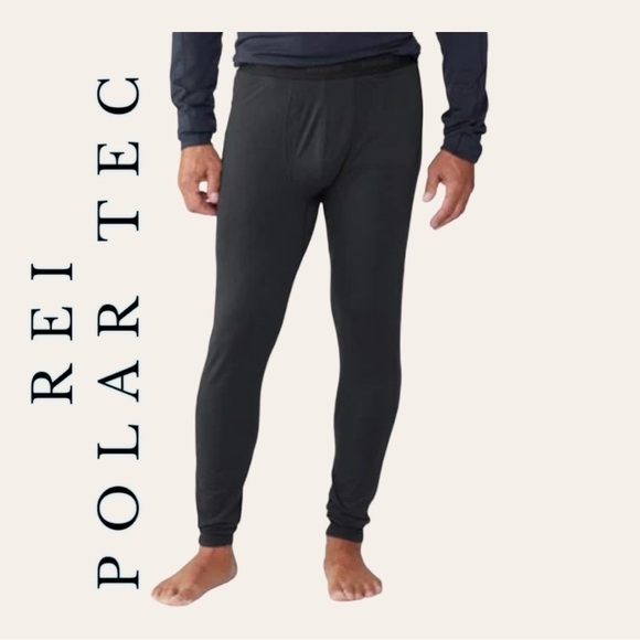 Men’s REI POLAR TEC LEGGINGS BLACK IN COLOR SIZE LARGE LOGO ON LEFT LEG - Picture 1 of 11